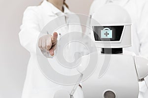 Nursing care robot in a hospital or surgeon