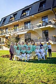 Nursing female team together portrait. high quality photo