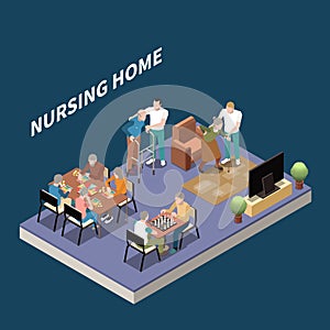 Nursing Home Isometric Background