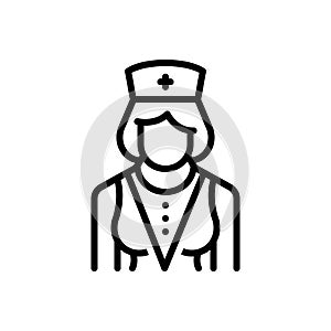 Black line icon for Nursing, caretaker and staff photo