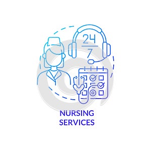 Nursing services blue gradient concept icon