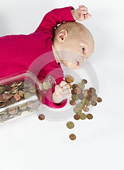 Nursling with money photo