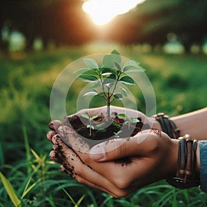 Nurturing nature: celebrating earth day with tree planting hands