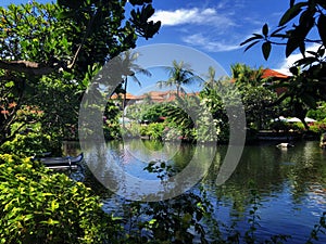 Nusa Dua resort in Bali Indonesia - nature vacation background.