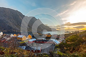 Nusfjord fishing village in Flakstad municipality in Nordland county, Norway