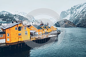 Nusfjord fishing village in Norway on Lofoten islands