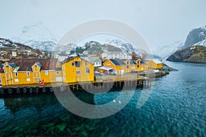 Nusfjord fishing village in Norway on Lofoten islands