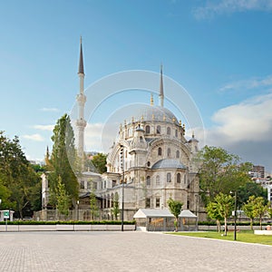 Nusretiye imperial Ottoman Mosque, commissioned by Sultan Mahmut II, located in Tophane district, Istanbul, Turkey