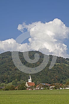 Nussdorf with parish church St Vitus