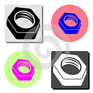 Nut bolt. flat vector icon