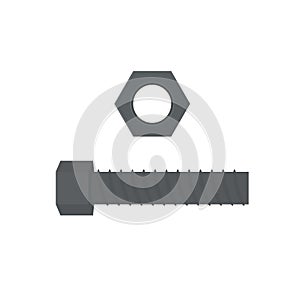 nut bolt icon simple flat vector illustration