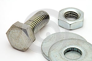 Nut bolt and washers