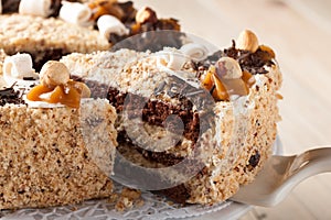 Nut cake close up