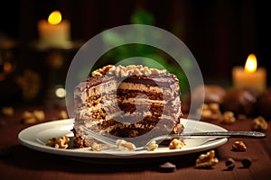 nut cake close up food photography