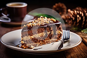 nut cake close up food photography