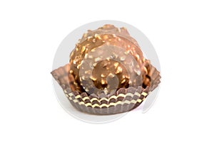 Nut Chocolate Ball in White Background