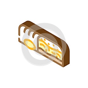 nut chocolate candy food isometric icon vector illustration