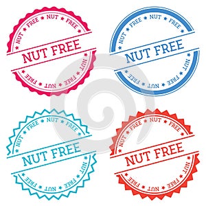 Nut free badge isolated on white background.