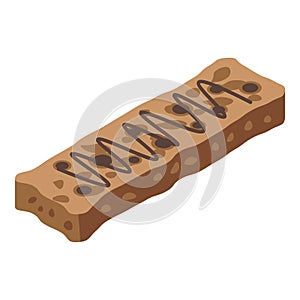 Nut snack bar icon, isometric style