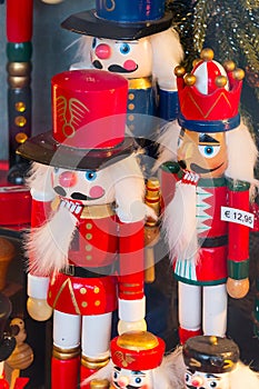 Nutcracker at Christmas market stall