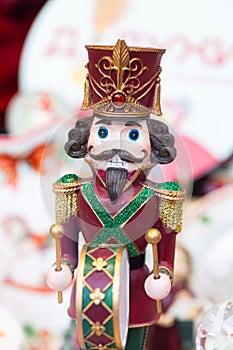 Nutcracker Drummer Figurine with Elaborate Uniform and Christmas Decoration