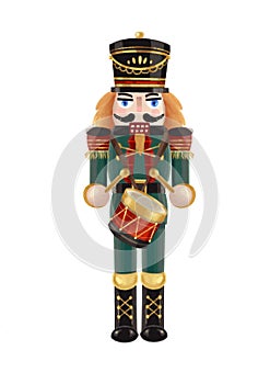 Nutcracker drummer soldier isolated digital illustration