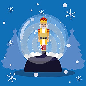 Nutcracker king toy in crystal ball