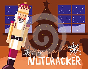 Nutcracker king with tree christmas