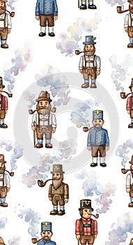 Nutcracker Soldiers Pattern on White Background