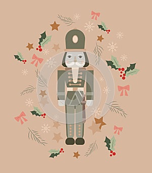 Nutcracker vector illustration. Christmas solders