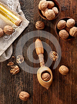 Nutcracker and walnuts