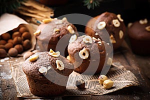 Nutella cakes.rustic style.