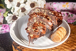Nutella paÃ§oca chocolate cake topping peanut brazil candy photo