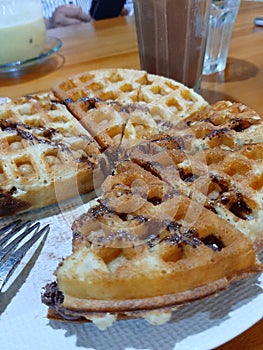 NUTELLA WAFLE AND CHOCOLATE