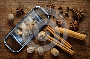 Nutmeg Grater and Spices photo
