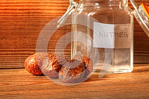 Nutmeg with jar