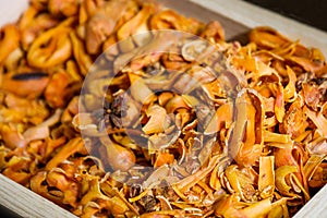 a nutmeg mace colour orange background texture