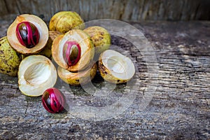 Nutmeg with placenta-like cover of seed of myristica fragrant on
