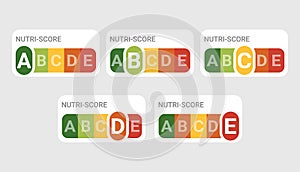 Nutri-Score icons, 5-Colour Nutrition label