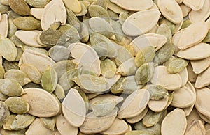Nutricious mix of pumpkin seeds photo