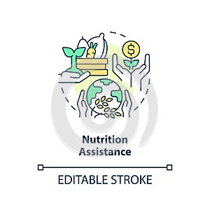 Nutrition assistance concept icon