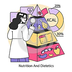 Nutrition and Dietetics concept. Flat vector illustration.