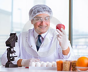 The nutrition expert testing food products in lab