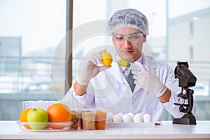 The nutrition expert testing food products in lab