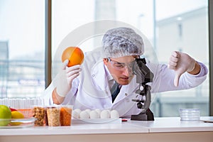 The nutrition expert testing food products in lab