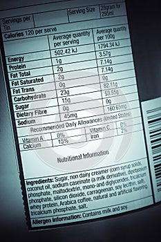 Nutrition facts