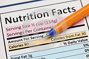 Nutrition facts