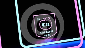 Nutrition facts apple. Calcium chemical element sign
