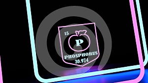 Nutrition facts apple. Phosphorus chemical element sign