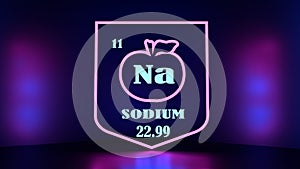 Nutrition facts apple. Sodium chemical element sign